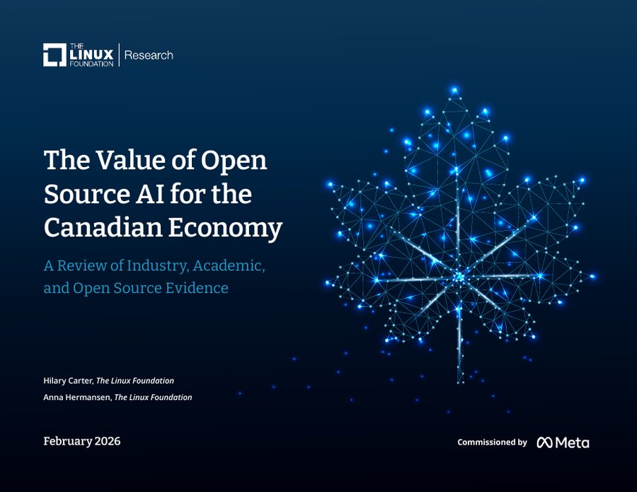 Cover of The Value of Open Source AI for the Canadian Economy, Linux Foundation Research, February 2026